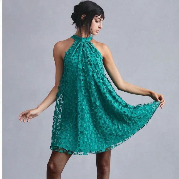 chinese dress ladies Forest Green Lace Long Dress With V Neck And Lace Up Open Back main image 1
